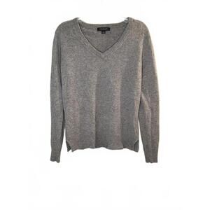 Ann Taylor Women's 100% Cashmere Neutral V-Neck Sweater, Size Small